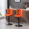 A&A Furniture,Swivel Velvet Barstools Adjusatble Seat Height from 25-33 Inch,17.7inch base