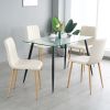 Modern beige cloth dining chair