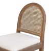 Panama 26.5" Curved Back Cane Rattan Counter Stool, Set of 2, Ivory White Boucle