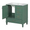 30" Bathroom Vanity in Green, Modern Bathroom Cabinet with Sink Combo Set, Bathroom Storage Cabinet with a Soft Closing Door and 3 Drawers