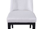 2pc Contemporary Upholstered Side Chair White Textured Fabric Upholstered High Back Cushioned Seat Wooden Dining Room Home Furniture Black Finish