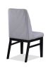 2pc Contemporary Upholstered Side Chair Light Gray Textured Fabric Upholstered High Back Cushioned Seat Wooden Dining Room Home Furniture Black Finish