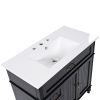 36" Bathroom Vanity with Sink, Black Bathroom Cabinet with Drawers, Solid Frame and MDF Board, One Package