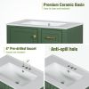 30" Bathroom Vanity in Green, Modern Bathroom Cabinet with Sink Combo Set, Bathroom Storage Cabinet with a Soft Closing Door and 3 Drawers