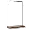 Rolling Garment Rack with Hanging Hooks and Bottom Storage Shelf