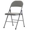 4pcs Elegant Foldable Iron & PVC Chairs for Convention & Exhibition Gray