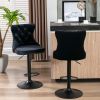 A&A Furniture,Swivel Velvet Barstools Adjusatble Seat Height from 25-33 Inch,17.7 inch base