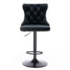 A&A Furniture,Swivel Velvet Barstools Adjusatble Seat Height from 25-33 Inch,17.7 inch base