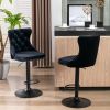 A&A Furniture,Swivel Velvet Barstools Adjusatble Seat Height from 25-33 Inch,17.7 inch base