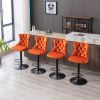 A&A Furniture,Swivel Velvet Barstools Adjusatble Seat Height from 25-33 Inch,17.7inch base