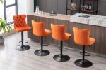 A&A Furniture,Swivel Velvet Barstools Adjusatble Seat Height from 25-33 Inch,17.7inch base