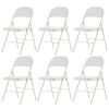 6pcs Elegant Foldable Iron & PVC Chairs for Convention & Exhibition White