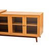 66.5" Modern L-shaped Executive Desk with delicate tempered glass Cabinet Storage,Large Office Desk with Drawers