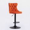 A&A Furniture,Swivel Velvet Barstools Adjusatble Seat Height from 25-33 Inch,17.7inch base