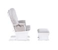 Madison Glider & Ottoman White/Woven Gray