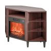 VEVOR Fireplace TV Stand for TVs 42", Media Storage Corner with 18" Fireplace, Storage Drawers & Cabinets