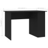 Desk Black 43.3"x23.6"x28.7" Engineered Wood