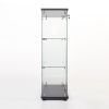 Two Door Glass Cabinet Glass Display Cabinet with 3 Shelves, Black