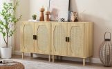 Kitchen storage cabinets with rattan decorative doors, buffets, wine cabinets, dining rooms, hallways, cabinet console tables, Natural