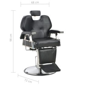 vidaXL Barber Chair Black 28.3"x26.8"x38.6" Faux Leather (Option: as picture)