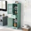 Tall Bathroom Cabinet;  Freestanding Storage Cabinet with Drawer and Doors;  MDF Board;  Acrylic Door;  Adjustable Shelf