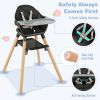 6 in 1 Convertible Highchair with Safety Harness and Removable Tray