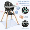 6 in 1 Convertible Highchair with Safety Harness and Removable Tray