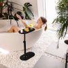 C-Shaped Bathtub Tray Table With Adjustable Height 360¬∞ Rotatable Desktop Freestanding Bath Caddy Against Wall Couch Bed Sofa Side Table