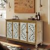 Accent Cabinet with 4 Doors, Farmhouse Sideboard Buffet Cabinet with Storage