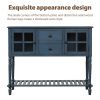 Sideboard Console Table with Bottom Shelf,Farmhouse Wood/Glass Buffet Storage Cabinet Living Room