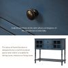 Sideboard Console Table with Bottom Shelf,Farmhouse Wood/Glass Buffet Storage Cabinet Living Room