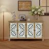 Accent Cabinet with 4 Doors, Farmhouse Sideboard Buffet Cabinet with Storage