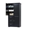 Tall and Wide Storage Cabinet with Doors for Bathroom/Office, Three Drawers