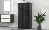 Tall and Wide Storage Cabinet with Doors for Bathroom/Office, Three Drawers