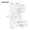 Tall and Wide Bathroom Floor Storage Cabinet, Bathroom Storage Unit, Freestanding Cabinet with 4 Doors, Adjustable Shelves, Open multi-layer Shelves