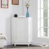 Bathroom Cabinet Triangle Corner Storage Cabinet with Adjustable Shelf Modern Style MDF Board