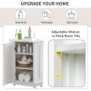 Bathroom Cabinet Triangle Corner Storage Cabinet with Adjustable Shelf Modern Style MDF Board