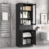 Tall Bathroom Storage Cabinet, Cabinet with Four Doors and Drawers, Adjustable Shelf, MDF Board