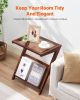 VEVOR Rattan Coffee Table Z-Shaped Rattan Coffee Table 1-Tier for Living Room