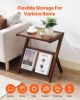 VEVOR Rattan Coffee Table Z-Shaped Rattan Coffee Table 1-Tier for Living Room