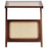 VEVOR Rattan Coffee Table Z-Shaped Rattan Coffee Table 1-Tier for Living Room