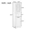 Tall Bathroom Cabinet, Freestanding Storage Cabinet with Drawer and Doors, MDF Board, Acrylic Door, Adjustable Shelf