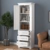 Tall Storage Cabinet with Three Drawers for Bathroom/Office