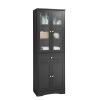 Tall Bathroom Storage Cabinet, Cabinet with Four Doors and Drawers, Adjustable Shelf, MDF Board