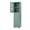 Tall Bathroom Cabinet;  Freestanding Storage Cabinet with Drawer and Doors;  MDF Board;  Acrylic Door;  Adjustable Shelf