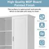 Tall Bathroom Storage Cabinet, Cabinet with Two Doors and Drawers, Adjustable Shelf, MDF Board