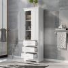 Tall Storage Cabinet with Three Drawers for Bathroom/Office