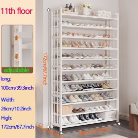 11-layer door shoe cabinet, home space-saving, large-capacity, multi-layer shoe rack, dust-proof, rounded corner, anti-collision design storage rack (size: 11th floor)