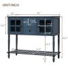 Sideboard Console Table with Bottom Shelf,Farmhouse Wood/Glass Buffet Storage Cabinet Living Room