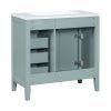 36' Bathroom Vanity with Sink Combo;  White Bathroom Cabinet with Drawers;  Solid Frame and MDF Board